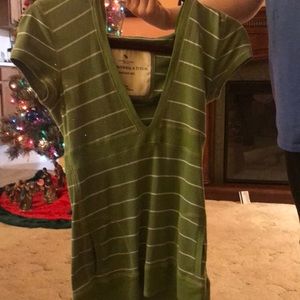 Green and White Stripped Top